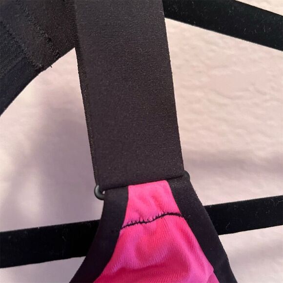Victoria's Secret VSX Sports Bra Pink M High Support Front Zip Racerback - Picture 8 of 9